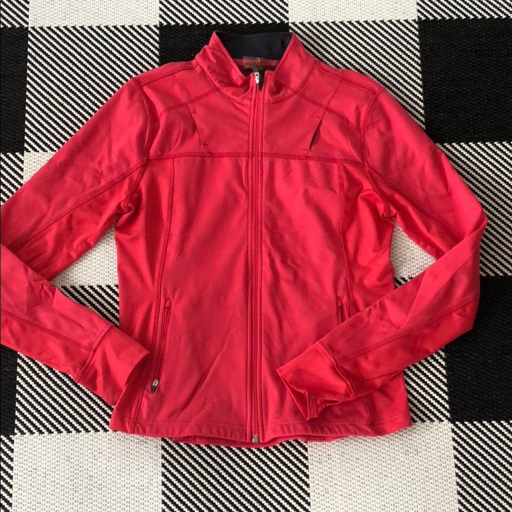 Athleta jacket pink with reflective detail